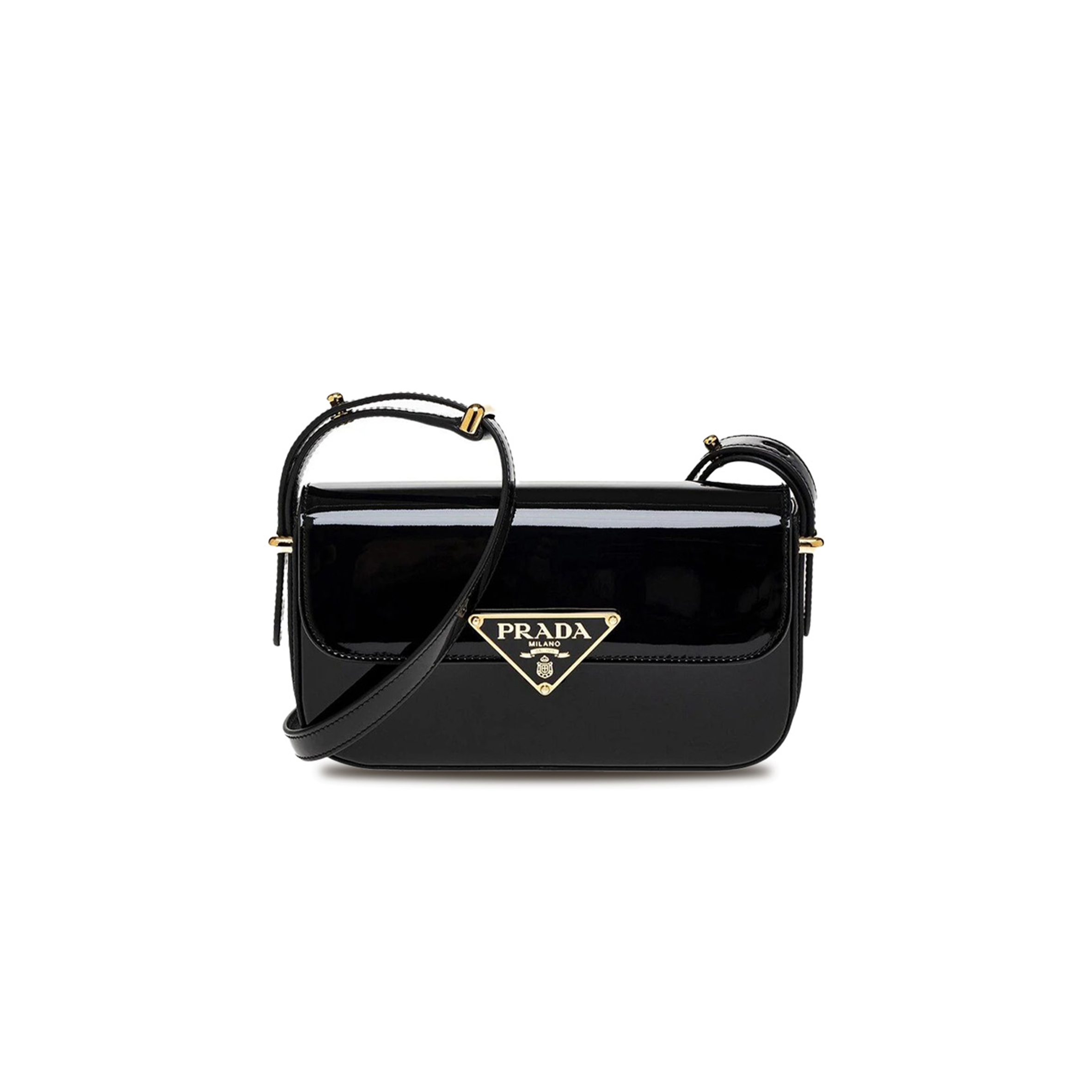 PRADA LOGO-PLAQUE LEATHER SHOULDER BAG 1BD339 (20.5*10.5*4cm) 